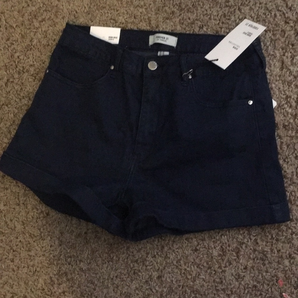 Navy High Rise Shorts